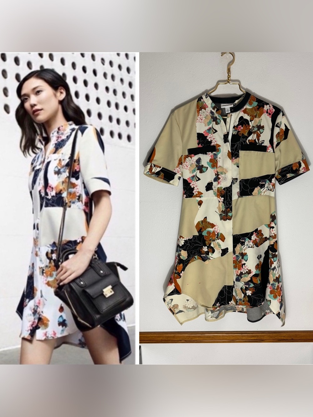 Phillip Lim 3.1 x Target asymmetrical mixed print dress size M